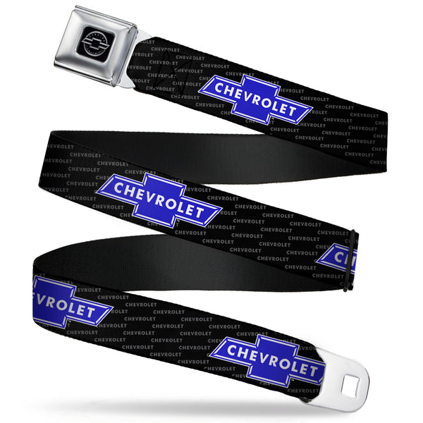 buckle down Chevy Seatbelt Belt - Chevy Bowtie REPEAT w/Text Webbing