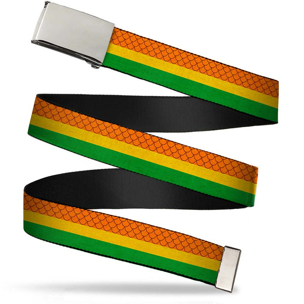 buckle down Chrome Buckle Web Belt - Aquaman Rasta Webbing