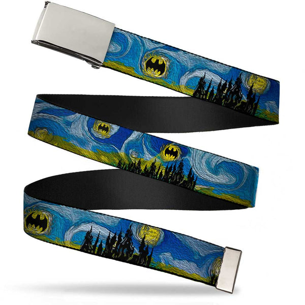buckle down Chrome Buckle Web Belt - Batman Dark Starry Night Webbing