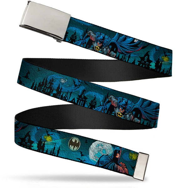 buckle down Chrome Buckle Web Belt - Batman Gothic Knights Poses Webbing