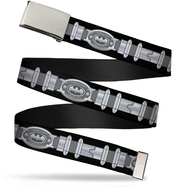 buckle down Chrome Buckle Web Belt - Batman Utility Belt Black/Gray Webbing