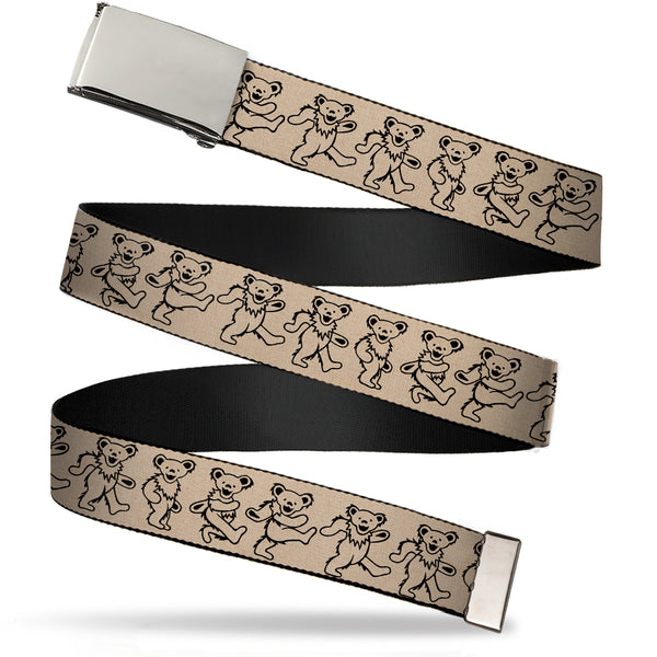 buckle down Chrome Buckle Web Belt - Dancing Bears Hemp/Black Webbing