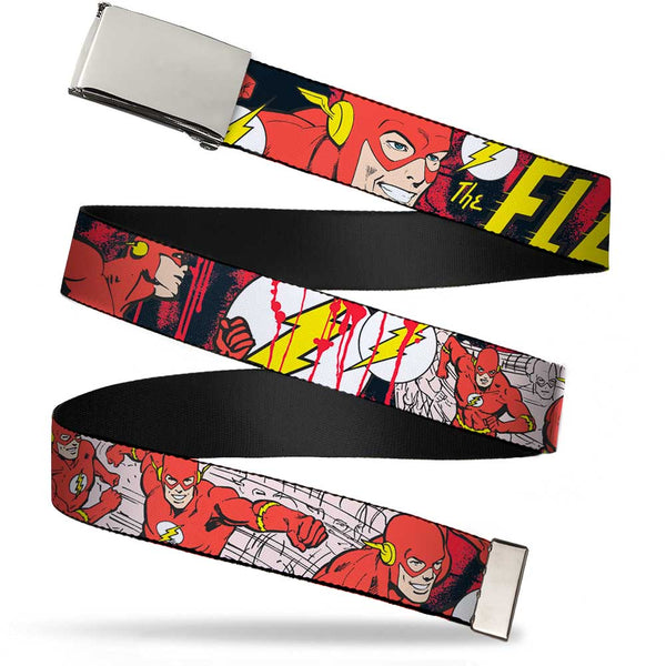 buckle down Chrome Buckle Web Belt - The Flash in Action Webbing