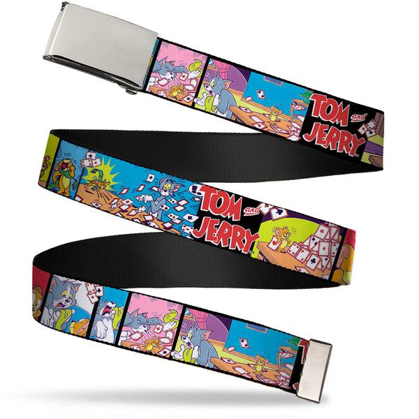 buckle down Chrome Buckle Web Belt - TOM & JERRY House of Cards Panels Webbing