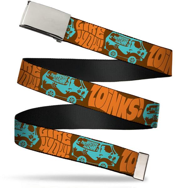 buckle down Chrome Buckle Web Belt - ZOINKS & The Mystery Machine Webbing