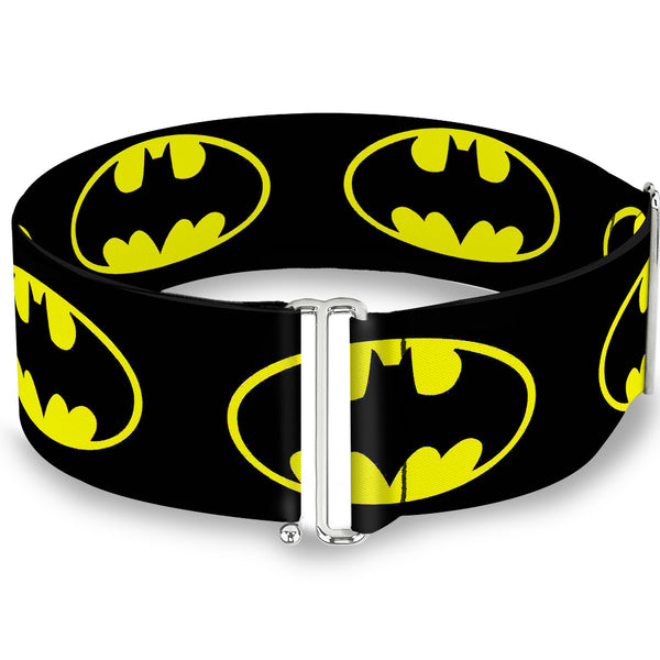 buckle down Cinch Waist Belt - Batman Shield-2 Black Yellow