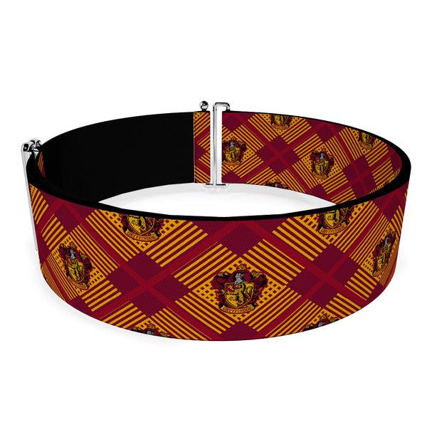 Buckle Down Cinch Waist Belt - Harry Potter Gryffindor Crest Plaid Reds Gold