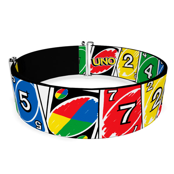 Buckle Down Cinch Waist Belt - UNO Cards Lineup Stack Multi Color