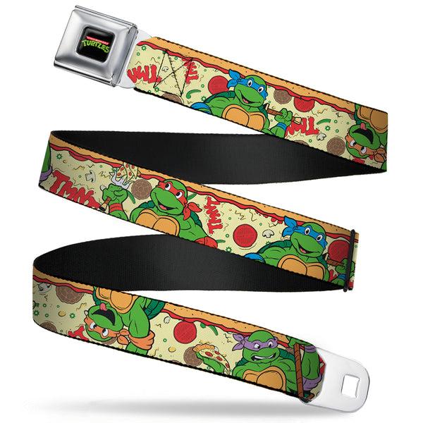 buckle down Classic TMNT Logo Full Color Seatbelt Belt - Classic TMNT Turtle Pizza Webbing