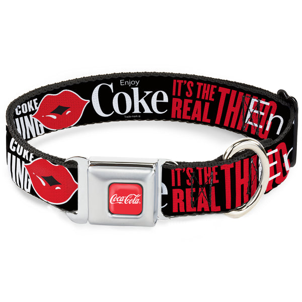 buckle down COCA-COLA Script Logo Full Color Red/White Seatbelt Buckle Collar - Coca-Cola ENJOY COKE IT'S THE REAL THING Kiss Black/White/Red