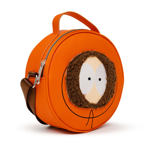 Buckle Down Comedy Central Bag Cross Body Round South Park Kenny Face Close Up With Fur And Embroidery Orange Vegan Leather
