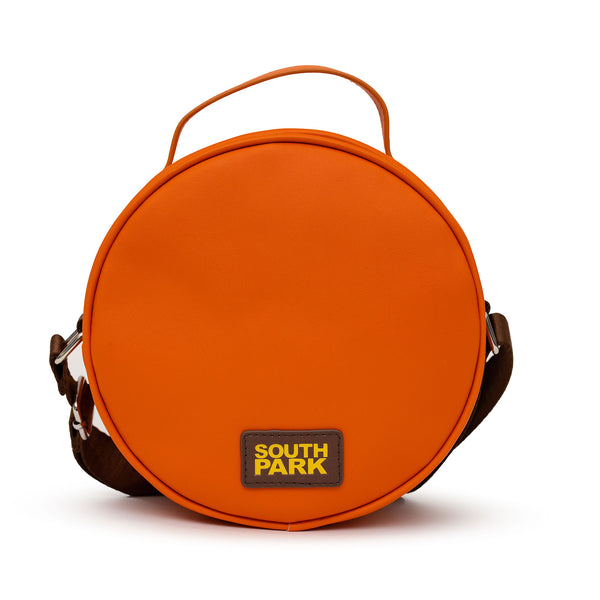 Buckle Down Comedy Central Bag Cross Body Round South Park Kenny Face Close Up With Fur And Embroidery Orange Vegan Leather