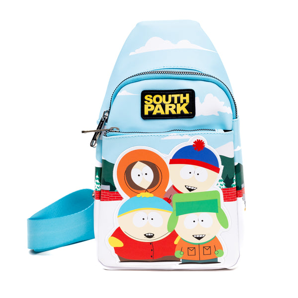 buckle down Comedy Central Bag Sling South Park Boys Group Pose Applique Multi Color Vegan Leather