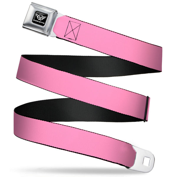 buckle down Corvette Seatbelt Belt - Baby Pink Webbing