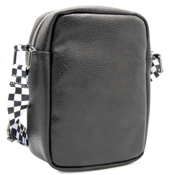 Buckle Down Crossbody Wallet - Carroll Shelby SHELBY Text Super Cobra Black Blue Gray
