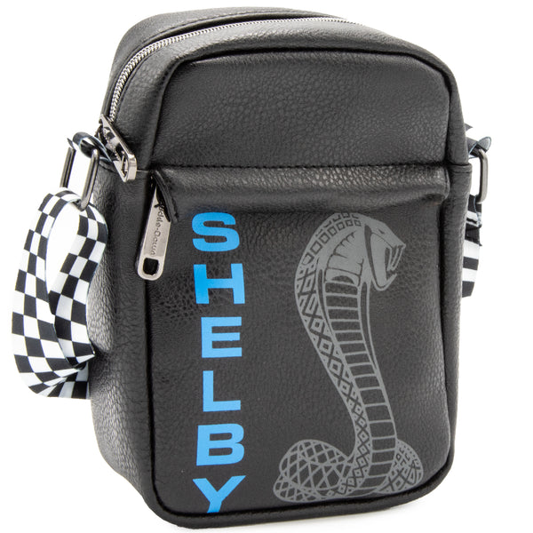 buckle down Crossbody Wallet - Carroll Shelby SHELBY Text Super Cobra Black Blue Gray