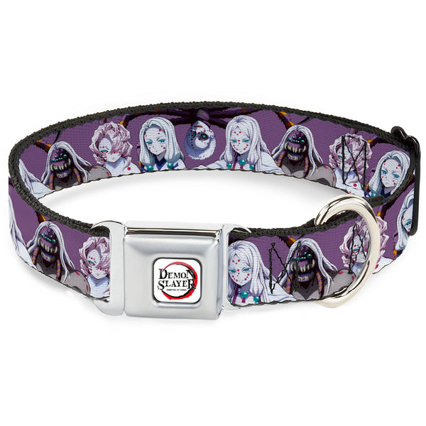 buckle down DEMON SLAYER Title Logo Full Color White Seatbelt Buckle Collar - Demon Slayer The Spider Family Poses Purple