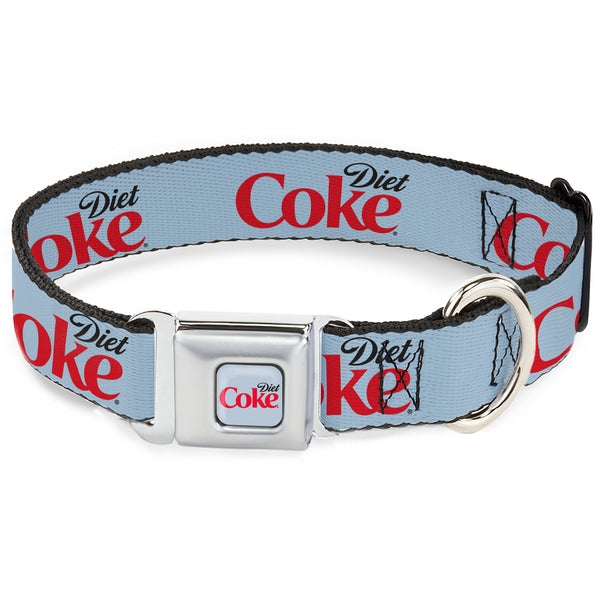buckle down DIET COKE Logo Full Color Light Gray Seatbelt Buckle Collar - DIET COKE Logo Light Gray/Black/Red