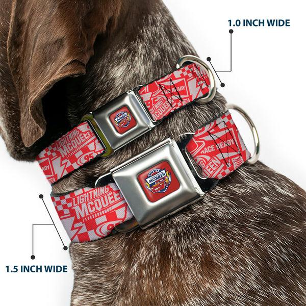 Buckle Down Disney CARS Seatbelt Buckle Collar - Cars 3 LIGHTNINING MCQUEEN Icons Collage White/Red