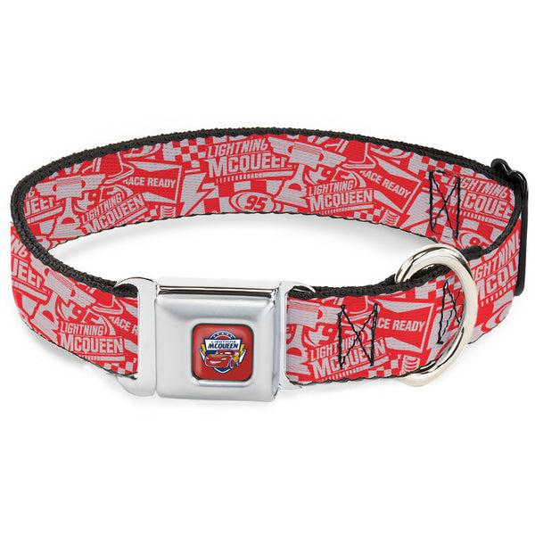 buckle down Disney CARS Seatbelt Buckle Collar - Cars 3 LIGHTNINING MCQUEEN Icons Collage White/Red