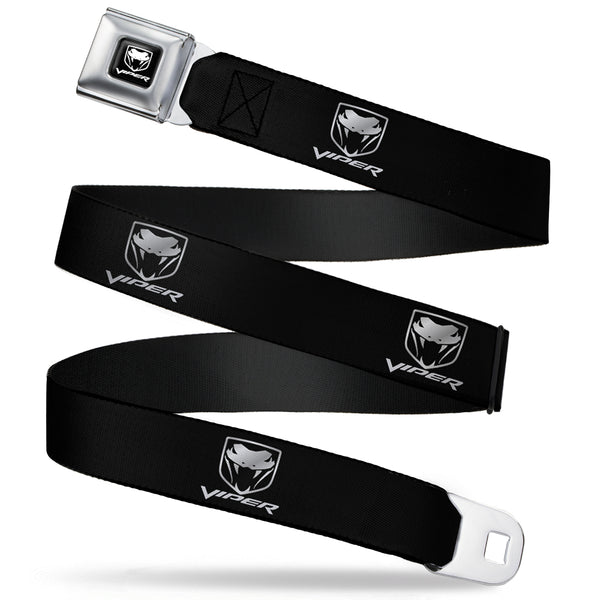 buckle down Dodge Viper Seatbelt Belt - Dodge Viper Black/Silver Logo REPEAT Webbing