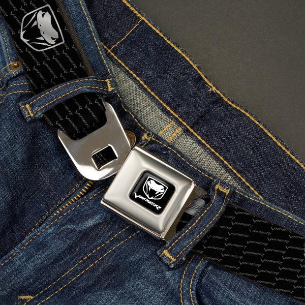 Buckle Down Dodge Viper Seatbelt Belt - Dodge Viper REPEAT W/Text Webbing