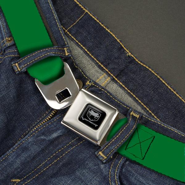Buckle Down Dodge Viper Seatbelt Belt - Green Webbing