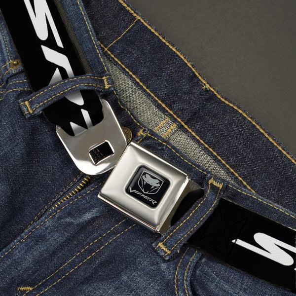 Buckle Down Dodge Viper Seatbelt Belt - SRT Black/Red/White Webbing