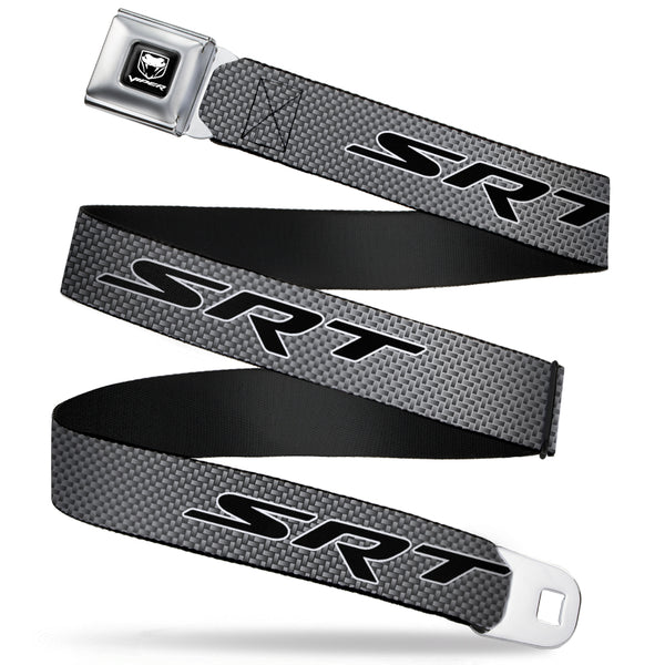 buckle down Dodge Viper Seatbelt Belt - SRT Carbon Fiber Silver/White/Black Webbing