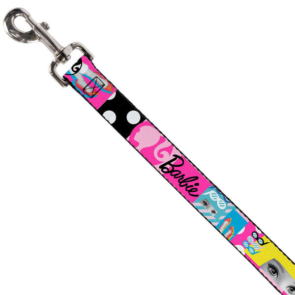 Buckle Down Dog Leash - BARBIE Accessory Icons Collage Multi Color