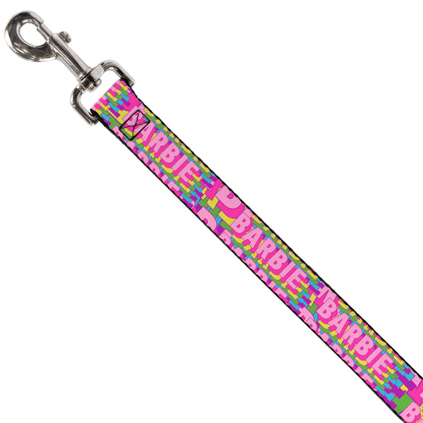 Buckle Down Dog Leash - BARBIE Bold Text Stacked Pink/Multi Color