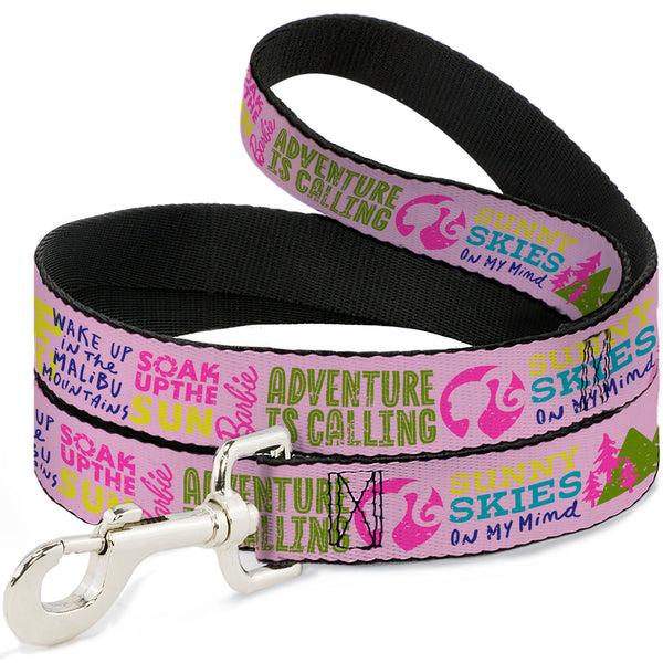 buckle down Dog Leash - Barbie CAMP MALIBU Quotes and Icons Pink/Multi Color