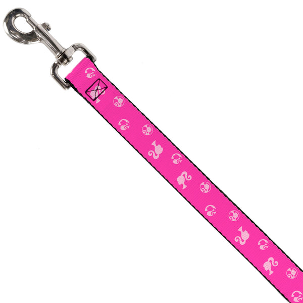 Buckle Down Dog Leash - Barbie Ponytail Silhouette Icon Scattered Pinks