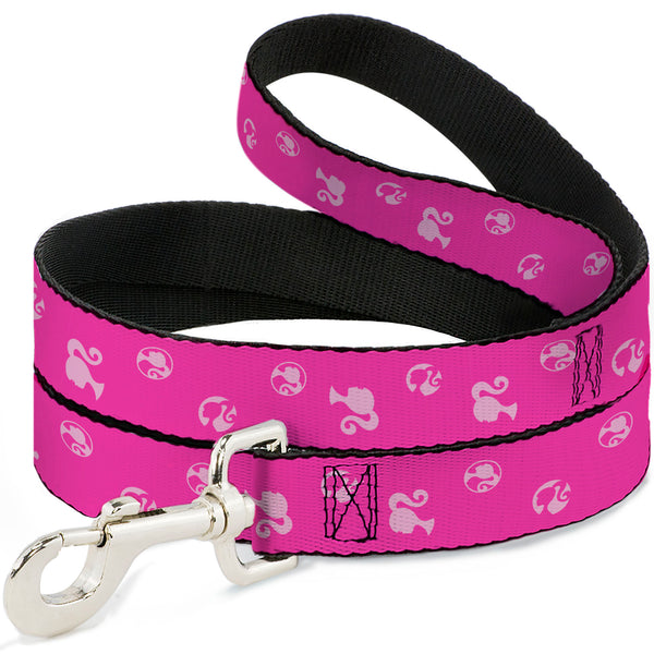 buckle down Dog Leash - Barbie Ponytail Silhouette Icon Scattered Pinks