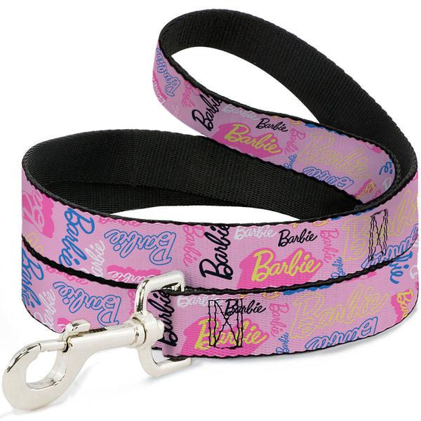 buckle down Dog Leash - BARBIE Script Signature Collage Pink/Multi Color