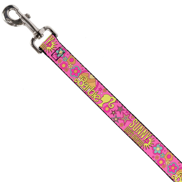 Buckle Down Dog Leash - BARBIE SUNNY DAYS AHEAD Icons Collage Pink/Multi Color