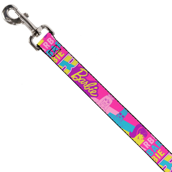 Buckle Down Dog Leash - Barbie Text And Dolls Collage Pinks/Multi Color