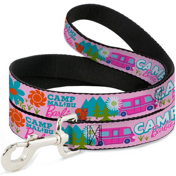 buckle down Dog Leash - CAMP BARBIE MALIBU Icons Collage Pink/Multi Color