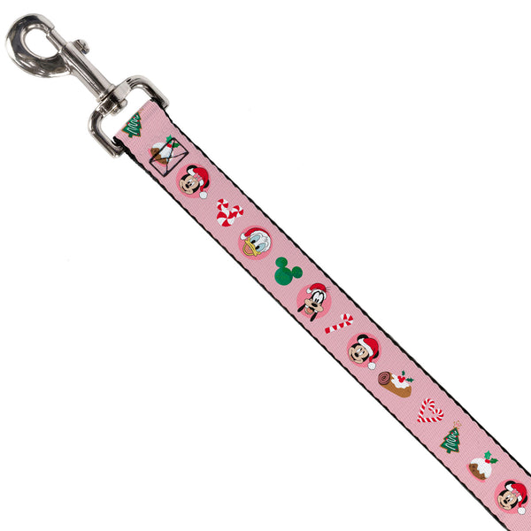 Buckle Down Dog Leash - Christmas Holiday Mickey Mouse Face Starburst Red
