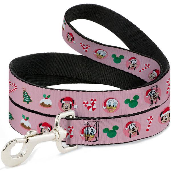 buckle down Dog Leash - Christmas Holiday Mickey Mouse Face Starburst Red