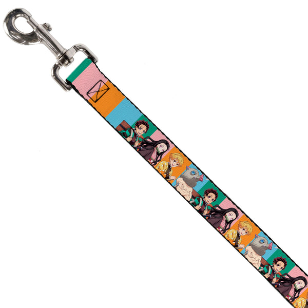 Buckle Down Dog Leash - Demon Slayer Four Character Group Pose Blocks Multi Color