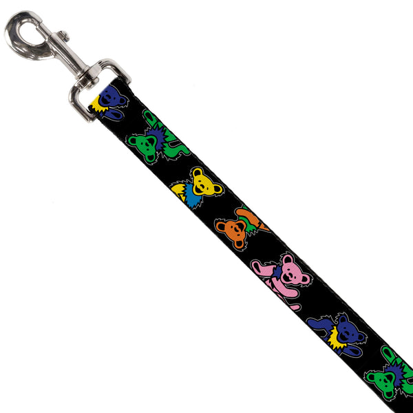Buckle Down Dog Leash - Grateful Dead Dancing Bears Close-Up Black/Multi Color