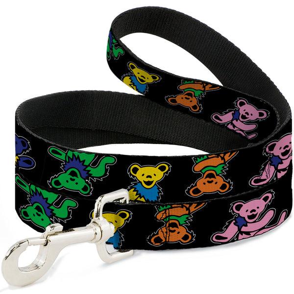 buckle down Dog Leash - Grateful Dead Dancing Bears Close-Up Black/Multi Color