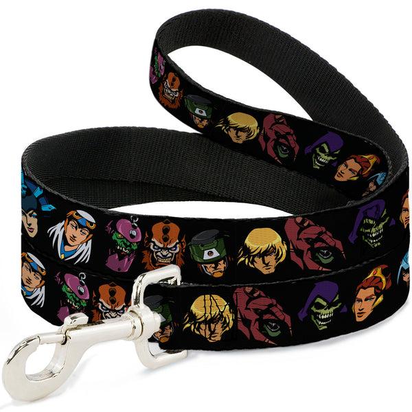 buckle down Dog Leash - Masters of the Universe Eleven Character Faces Black