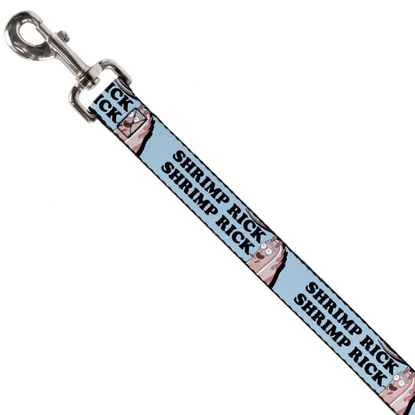 Buckle Down Dog Leash - Rick And Morty SHRIMP RICK Pose And Text Light Blue/Black