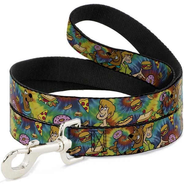 buckle down Dog Leash - Scooby Doo and Shaggy Poses/Munchies Tie Dye Multi Color