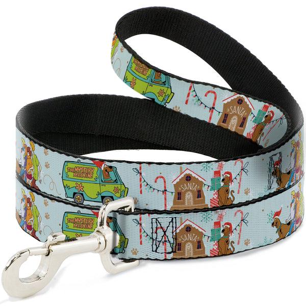 buckle down Dog Leash - Scooby Doo Holiday Scenes and Icons Baby Blue
