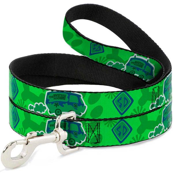 buckle down Dog Leash - Scooby Doo Mystery Machine/Dog Tag Collage Greens/Blues
