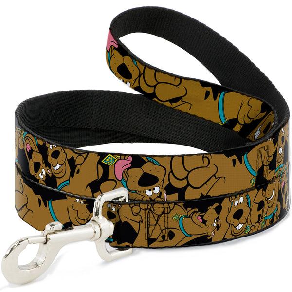buckle down Dog Leash - Scooby Doo Stacked CLOSE-UP Black
