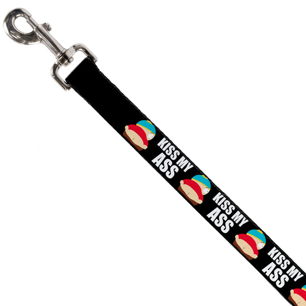 Buckle Down Dog Leash - South Park Cartman Pants KISS MY ASS Pose Black/White